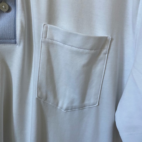 UnTuckit Polo White Blue Checked Collar XL - Picture 4 of 6